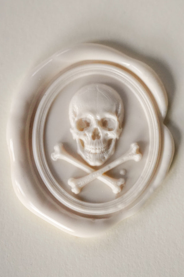 Mini-Wachssiegel Totenkopf und Knochen