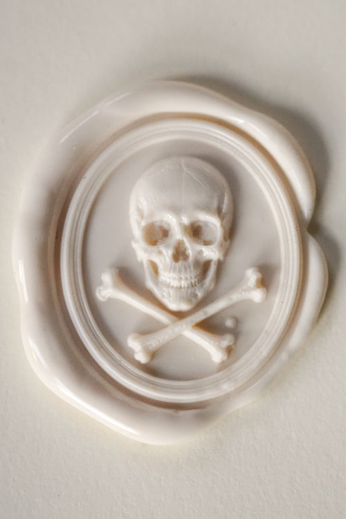 Mini-Wachssiegel Totenkopf und Knochen